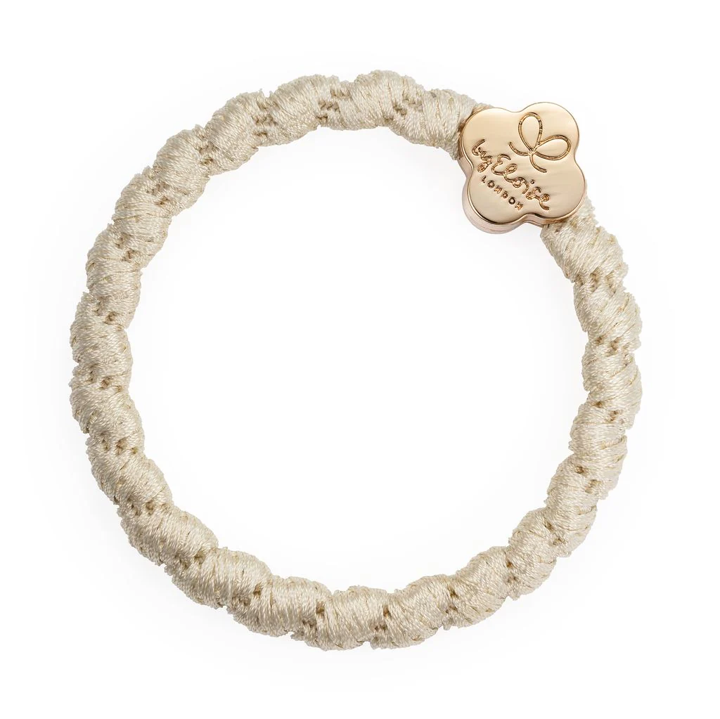 byEloise Haargummi Cremeweiß – Woven Gold Quatrefoil – Bild 2