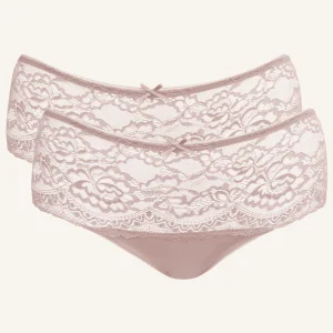 High-Panty-Set 2x Lace Basic Rose