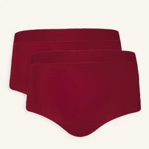 High-Waist-Panty-Set 2x Cozy Basic Bordeaux