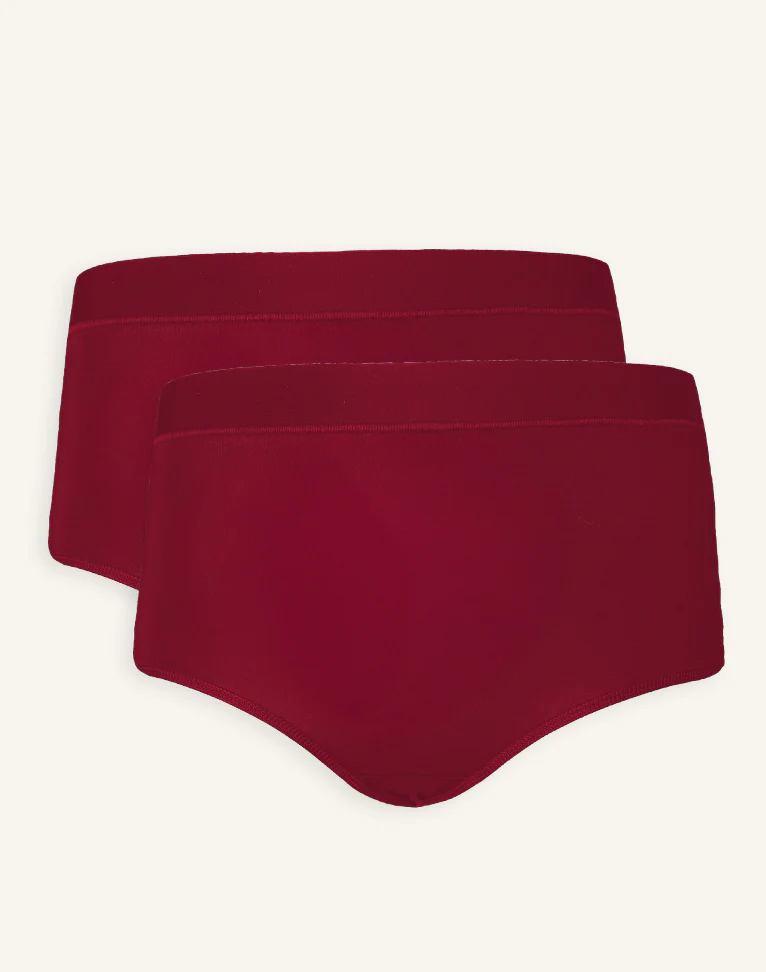 High-Waist-Panty-Set 2x Cozy Basic Bordeaux – Bild 2