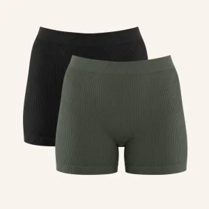 High-Waist-Shorts-Set 2x Freeda Black/Olive