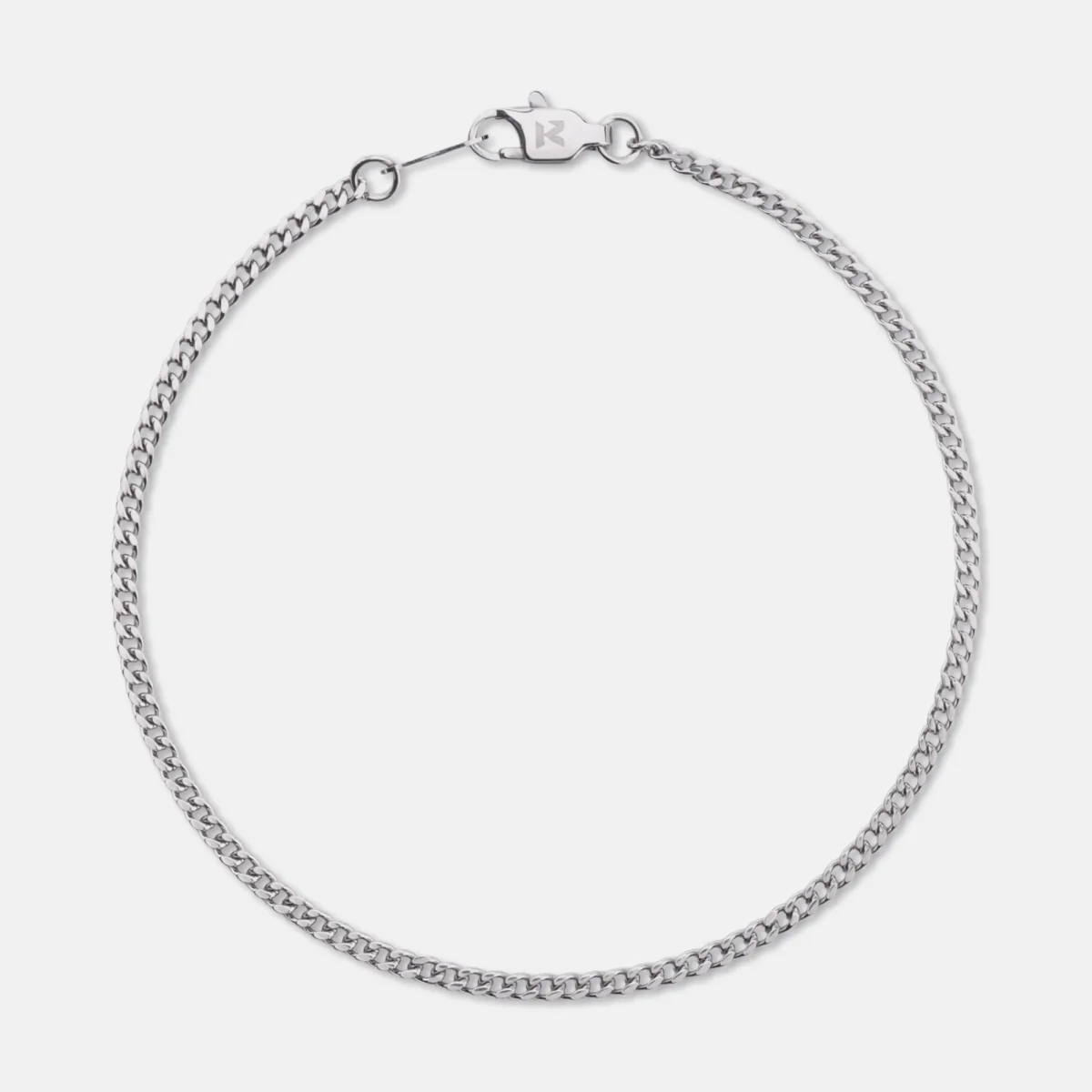 K12 - SILVER CUBAN BRACELET - 2MM – Bild 2