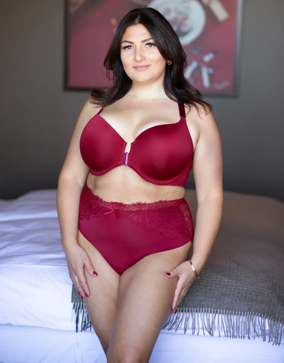 Vorderverschluss-BH Pure Luxe Bordeaux – Bild 7