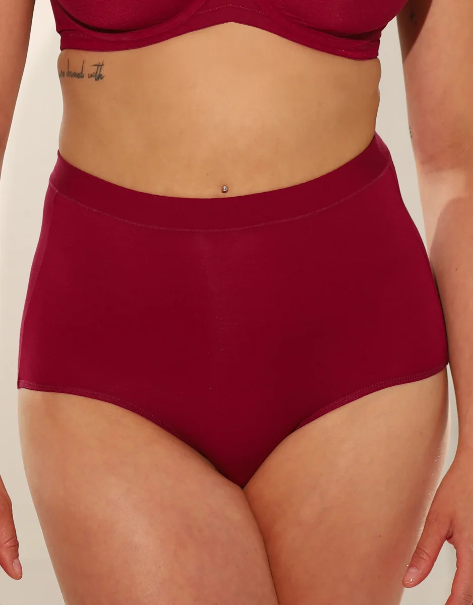 High-Waist-Panty-Set 2x Cozy Basic Bordeaux – Bild 3