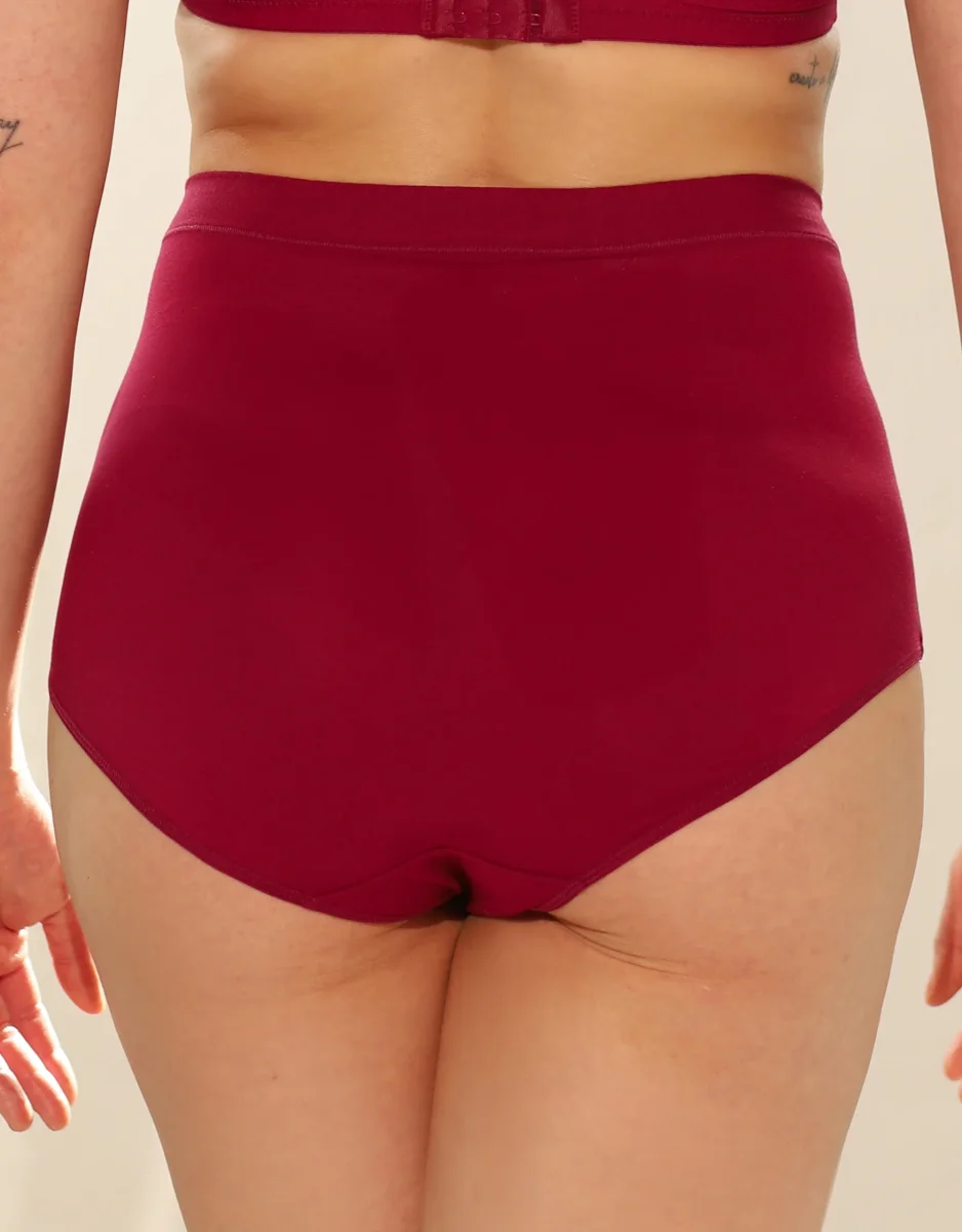 High-Waist-Panty-Set 2x Cozy Basic Bordeaux – Bild 4