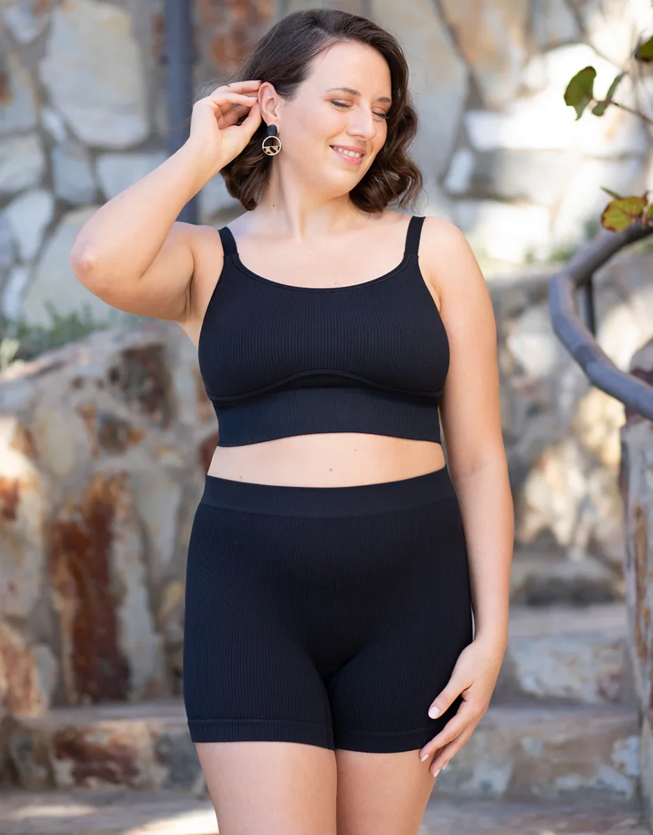 High-Waist-Shorts-Set 2x Freeda Black/Olive – Bild 9